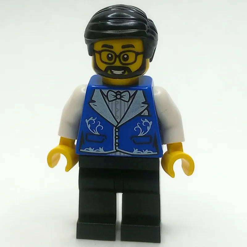 Blue Torso, Black Legs, Black Hair