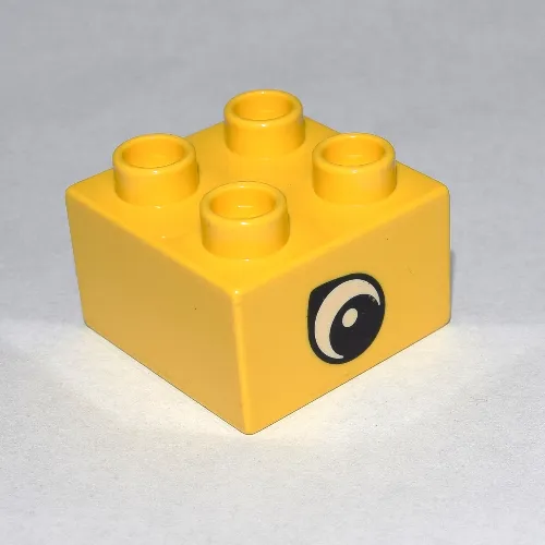 Duplo Brick 2 x 2 with Eye, Giraffe's Print, on Two Sides