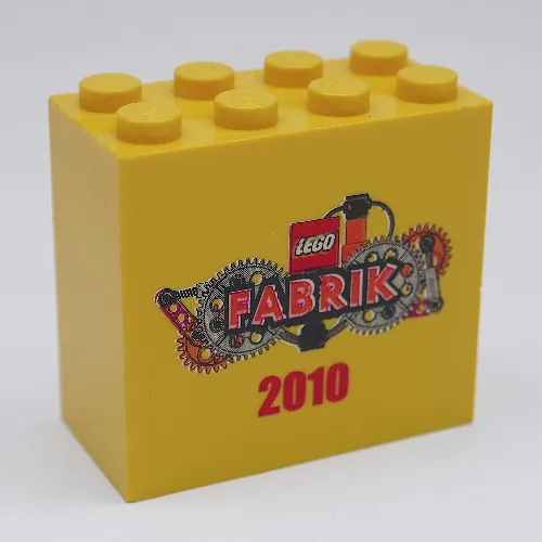 Brick 2 x 4 x 3 with 'LEGO Fabrik 2010' Print