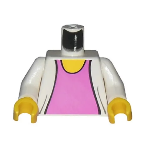 Torso Sweater over Dark Pink Top Print (Mary Jane), White Arms, Yellow Hands