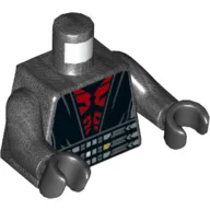 Torso, Robe, Black Trim, Large Belt, Red Chest Print, Pearl Titanium Arms, Black Hands