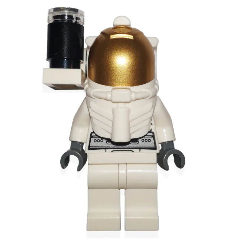 Astronaut, White, Diver Helmet, Gold Visor, Side Light
