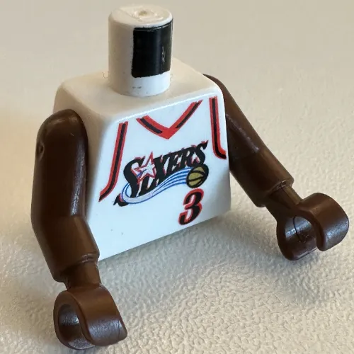 Torso Basketball Jersey, Philadelphia 76ers '3' Print, Long One Piece Arms Brown (NBA)