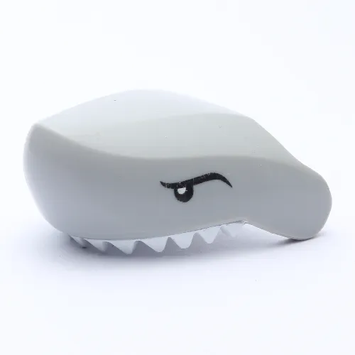 Animal Body Part, Shark Head with White Teeth and Black Eyes Print