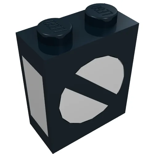 Brick 1 x 2 x 2 with Train Point Print