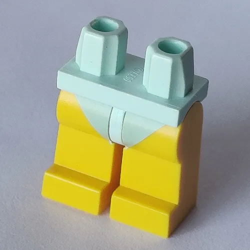 Hips and Yellow Legs with Light Aqua Short Swimsuit Print