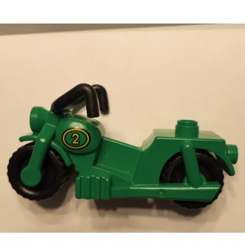 Duplo Motorcycle with Yellow Number 2 Print