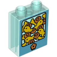 Duplo Brick 1 x 2 x 2 with Bottom Tube and Fish Tank Print