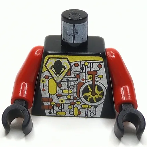 Torso UFO Circuitry with Red Lever Print, Red Arms, Black Hands