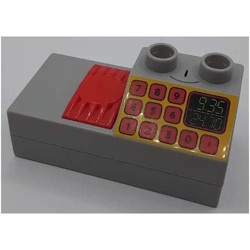 Duplo Brick 2 x 4 Half with 2 x 2 Slope with Cash Register Print and Sound Effects