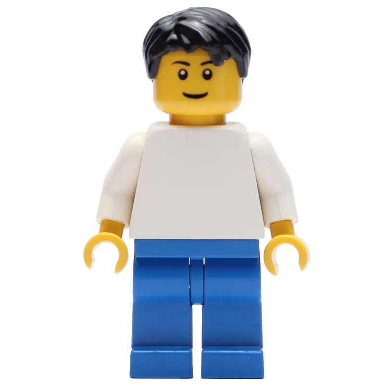 White Torso, Blue Legs, Black Hair