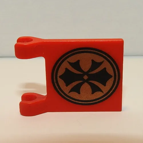 Flag 2 x 2 Square [Thin Clips] with Gold/Black Orient China Print