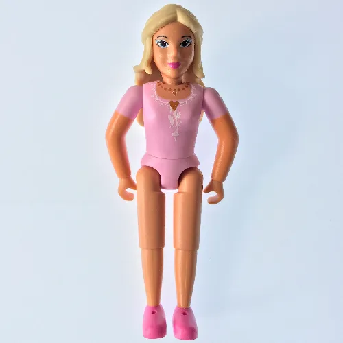 Belville Figure Fixed Elbows, Female, Tan Hair, Dark Pink Shoes, Pink Top (Princess)