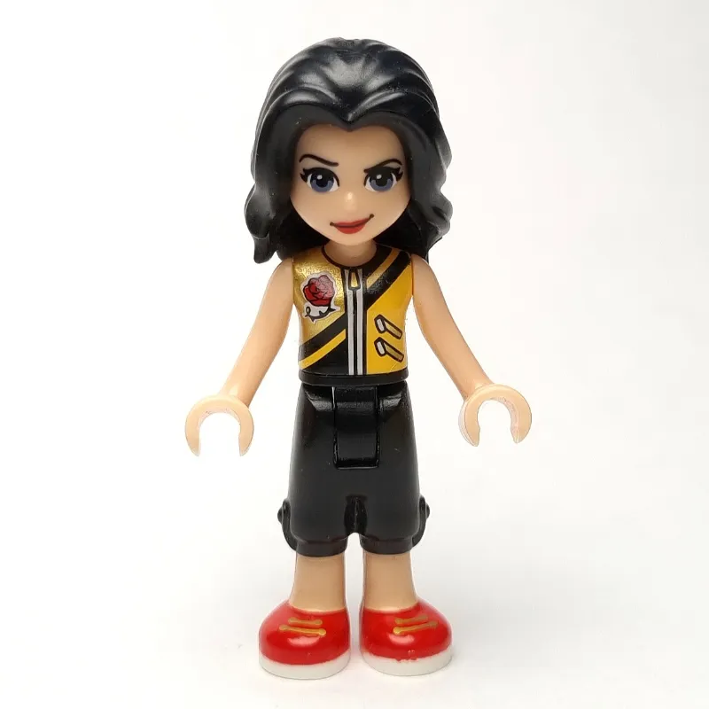 Vicky - Gold Top, Black Trousers