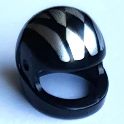 Helmet, Standard with Silver Stripes and Harlequin Diamond Print