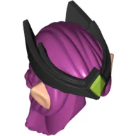 Hair and Tiara, Long with Braid and Light Nougat Elf Ears and Black Crown with Lime Diamond Print