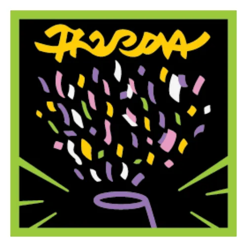 Tile 2 x 2 with Confetti Cannon print