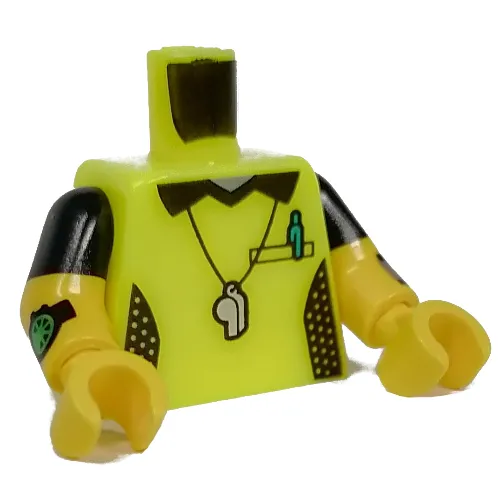 Torso, Dual Molded Arms with Referee Shirt, Whistle, Watch print, Black Sleeves Pattern, Yellow Arms and Hands