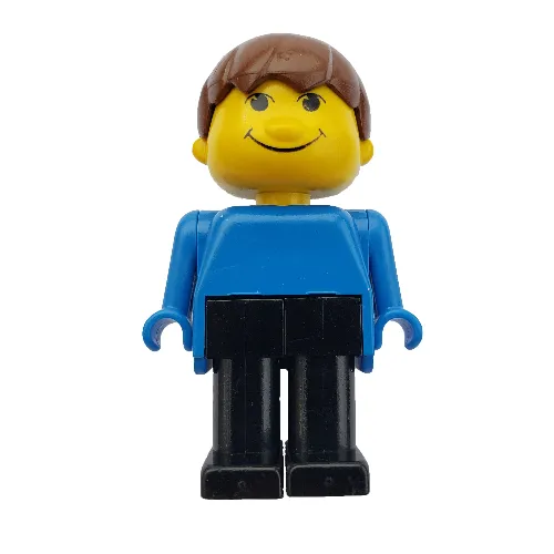 Basic Figure Human Boy Blue, Black Legs, Brown Hair