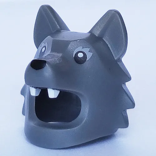 Costume / Mask, Wolf with White Fangs, Black Eyes, Light Bluish Grey Eyeshadow Print