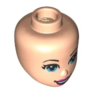 Minidoll Head, Medium Azure Eyes, Dark Pink Lips