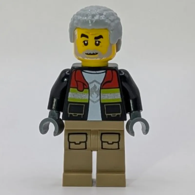 Firefighter, Open Jacket, Dark Tan Legs, Light Bluish Gray Hair