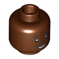 Minifig Head Jérôme (Jerome) Boateng, Eyebrows, Goatee, White Pupils, Laugh Lines, Open Smile with Teeth Print [Hollow Stud]