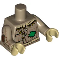 Torso Tunic, Scarecrow Chest and Arm Print, Dark Tan Arms, Tan Hands