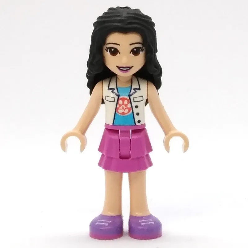 Emma - White Coat, Dark Pink Skirt