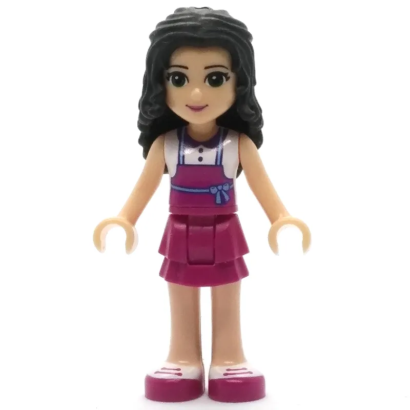 Emma - White Top, Magenta Apron