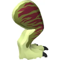 Animal Body Part, Dinosaur, Tyrannosaurus Rex Leg, Right, with Pin Dark Red Markings on Olive Green Print