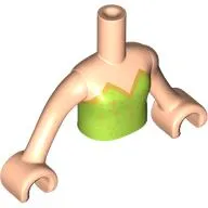 Minidoll Torso Girl with Lime Dress, Gold Trim Print, Light Nougat Arms and Hands