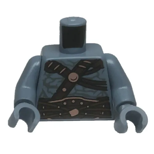 Torso, Rock Pattern, Dark Brown Straps, Belt print, Sand Blue Arms, Sand Blue Hands