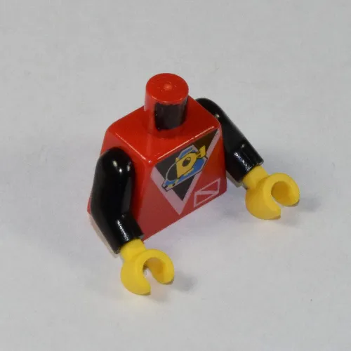 Torso Wetsuit with Divers Submarine Logo Print, Black Arms, Yellow Hands