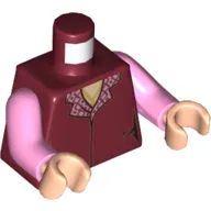 Torso Vest, Pink Checkered Collar, Gold Necklace Print, Bright Pink Arms, Light Nougat Hands