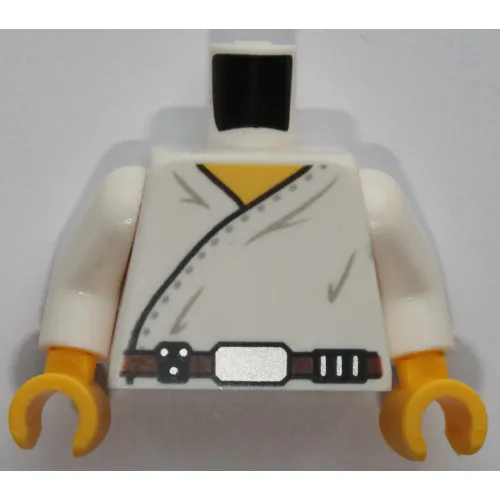 Torso Wrap-Around Tunic and Utility Belt on Front and Back Print, White Arms, Yellow Hands