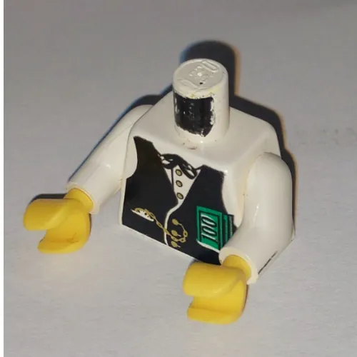 Torso Vest, Gold Fob and $100 Bills Print (Banker), White Arms, Yellow Hands