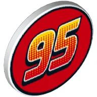 Road Sign Clip-on 2 x 2 Round with '95' Print