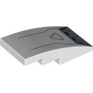 Brick Curved 4 x 2 No Studs with Sand Blue Engine Intake print