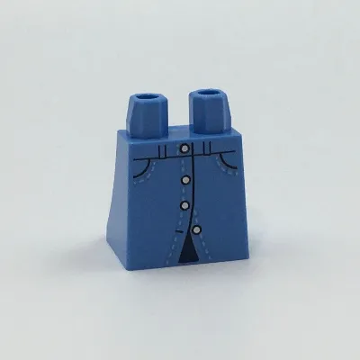 Hips and Legs Under Dress/Robe with Skirt Denim with Buttons, Pockets and Stitching Print