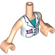 Minidoll Torso Girl, White Lab Coat, Hamster in Pocket, ID Badge