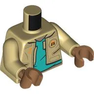Torso, Jacket, Music Note, Dark Turquoise Shirt print, Tan Arms, Medium Nougat Hands