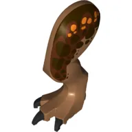 Animal Body Part, Dinosaur, Carnotaurus Leg, Left, with Pin, Black Claws and Dark Brown and Orange Spots over Reddish Brown Print - Left