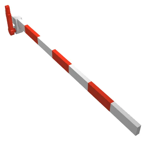 Train Level Crossing Gate Type 1, Assembly with Blue Base & Red Handle (Left)