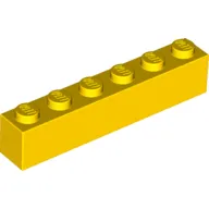 Brick 1 x 6 with Black 'TAXI' print