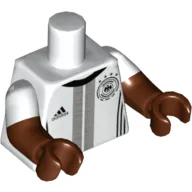 Torso, Dual Molded Arms, Adidas and DFB Logos / 'BOATENG 17' Back Print, White Sleeves Pattern, Reddish Brown Arms and Hands