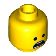 Minifig Head Emmet, Dual Sided, Winking Smile / Open Mouth Scared Print [Hollow Stud]