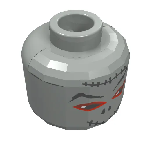 Minifig Head Pharaoh Hotep, Mummy, Eyebrows, Red around Eyes, Pupils Print