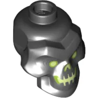 Minifig Head Special, Skull with Lime/Yellowish Green Eyes, Mouth
