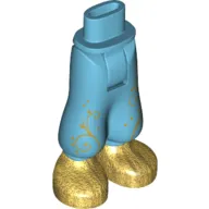 Minidoll Hips and Baggy Trousers with Gold Filigree and Pearl Gold Shoes Print